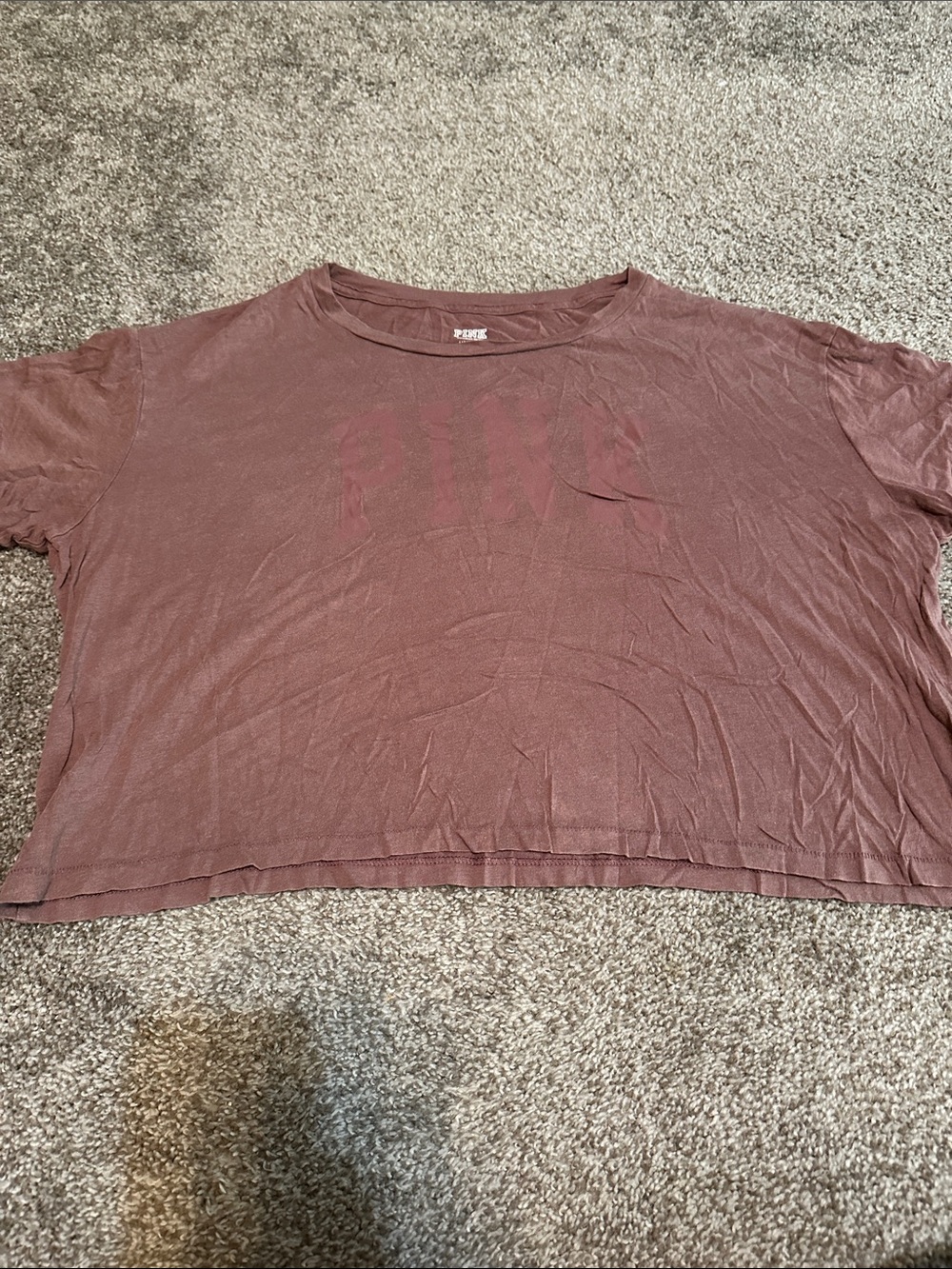 PINK Victoria's Secret Cropped Tee - Dusty Mauve